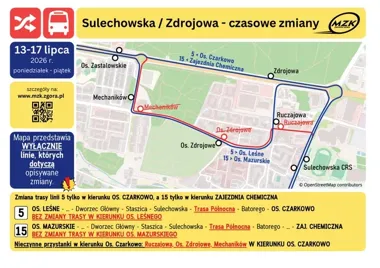 Autobusy 5 i 15 pojadą inaczej. Tydzień bez trzech przystanków
