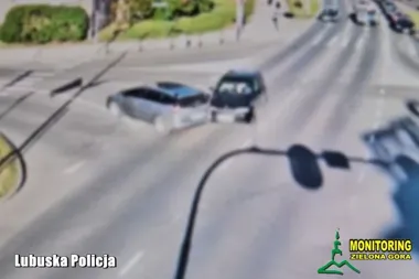 Czerwone światło i nagranie z kamery - kierujący BMW doprowadził do kolizji w Zielonej Górze