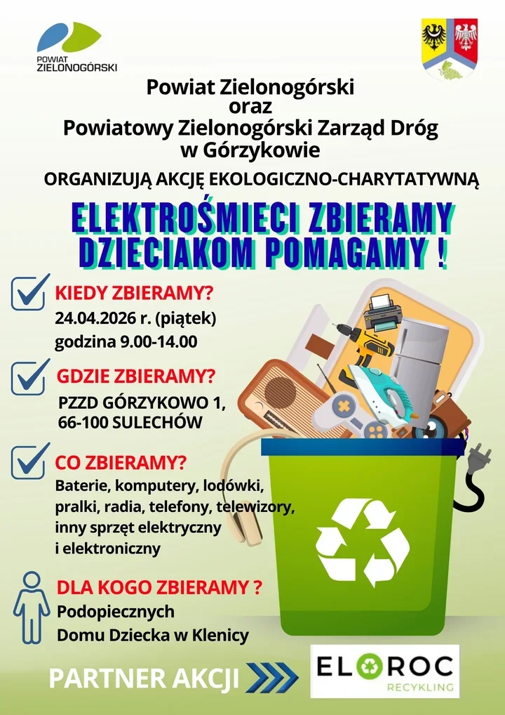 Elektrośmieci zamienią się w pomoc dla dzieci z Klenicy